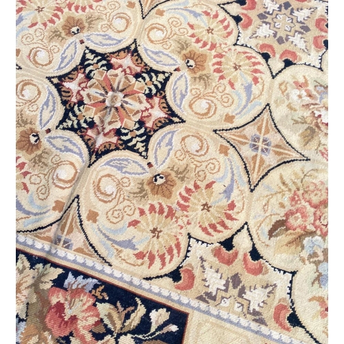 260 - FINE NEEDLEPOINT LATTICE DESIGN CARPET, 540cm x 360cm.