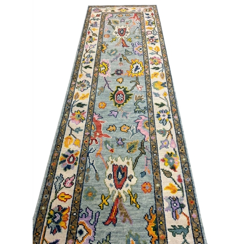 262 - CONTEMPORARY OUSHAK LONG RUNNER, 487cm x 81cm.