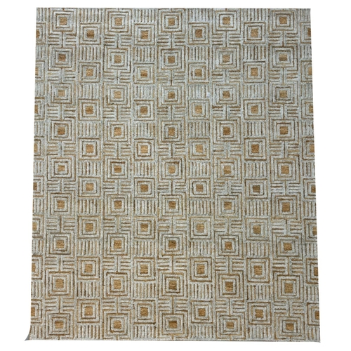 263 - FINE ART DECO DESIGN JUTE AND BAMBOO SILK CARET, 406cm x 305cm.