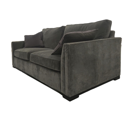 306 - BESPOKE SOFA LONDON SOFA, dark grey velvet upholstered, 210cm x 95cm x 90cm H.