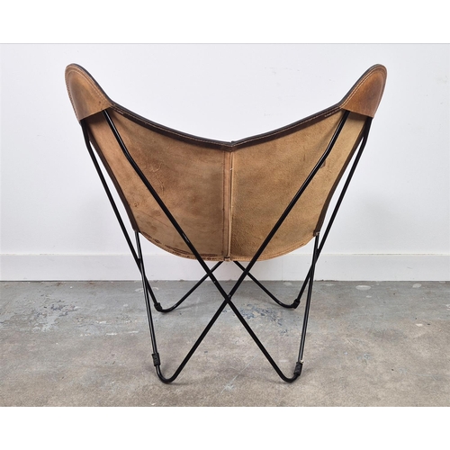 345 - AFTER ANTONIO BONET, JUAN KURCHAN, AND JORGE FERRARI BUTTERFLY STYLE CHAIR, 80cm W approx.