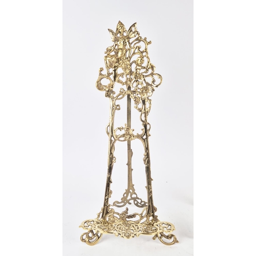 356 - EASELS, a pair, gilt metal, 60cm H. (2)