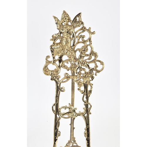 356 - EASELS, a pair, gilt metal, 60cm H. (2)