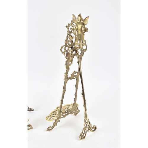 356 - EASELS, a pair, gilt metal, 60cm H. (2)