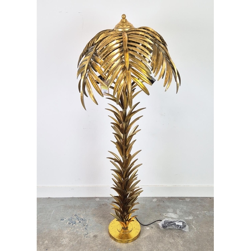 358 - PALM TREE FLOOR LAMP, Maison Jansen style, gilt metal, 150cm H.