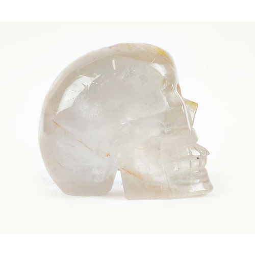 366 - CONTEMPORARY SCHOOL SKULL, rock crystal, 16cm H.