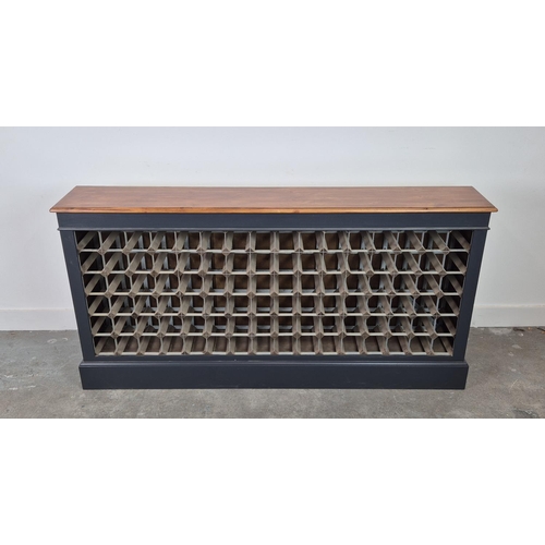 376 - WINE RACK, painted wooden, of large scale, 83cm H x 66cm W x 28cm D.