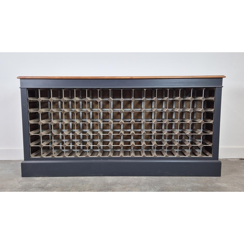 376 - WINE RACK, painted wooden, of large scale, 83cm H x 66cm W x 28cm D.