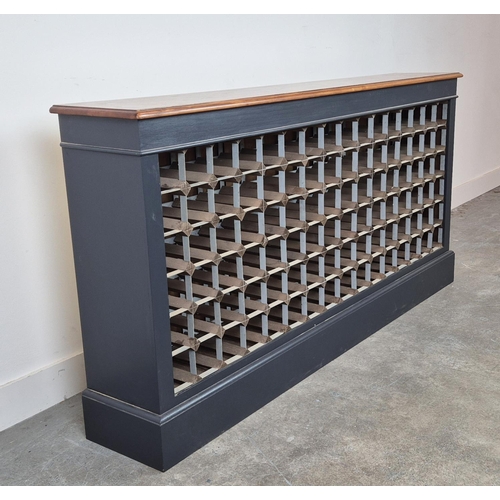 376 - WINE RACK, painted wooden, of large scale, 83cm H x 66cm W x 28cm D.