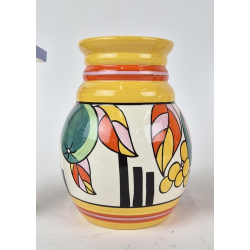 378 - CLARICE CLIFF FOR WEDGWOOD CERAMIC COLLECTION, five pieces, largest vase 22cm H x 15cm W. (5)