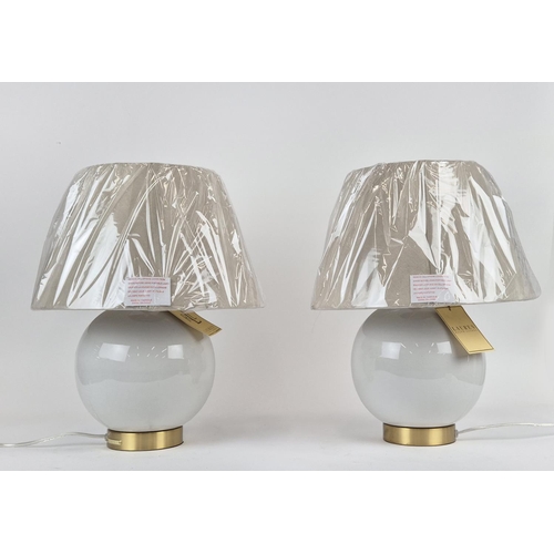 39 - LAUREN RALPH LAUREN HOME TABLE LAMPS, a pair, ceramic and gilt metal, with shades, 44cm H approx. (2... 