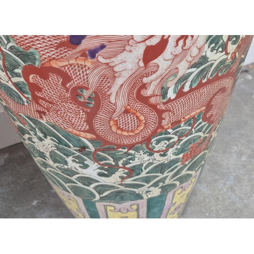 406 - FLOOR STANDING VASES, a pair, Chinese style, glazed ceramic, 143cm H approx. (2)