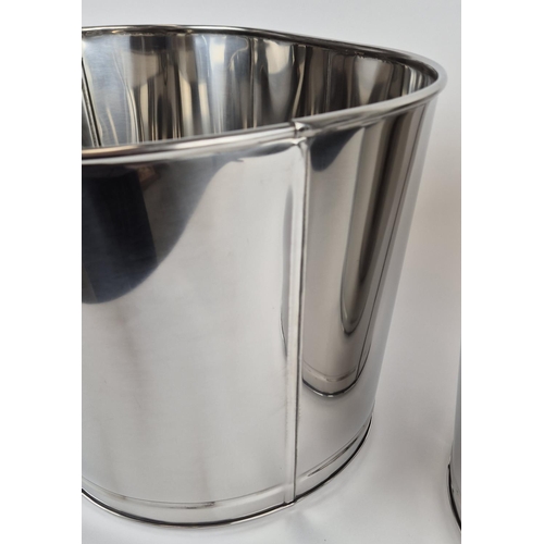 410 - CHAMPAGNE COOLERS, a pair, polished metal, 42.5cm x 29cm x 24.5cm approx. (2)