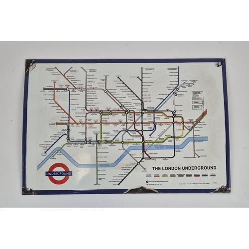 414 - REPRODUCTION LONDON UNDERGROUND MAP, metal, 45.5cm x 30.5cm.