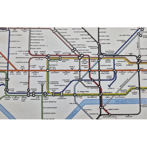 414 - REPRODUCTION LONDON UNDERGROUND MAP, metal, 45.5cm x 30.5cm.