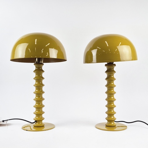 422 - TABLE LAMPS, a pair, mushroom form design, 53cm H approx. (2)