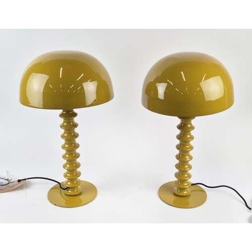 422 - TABLE LAMPS, a pair, mushroom form design, 53cm H approx. (2)