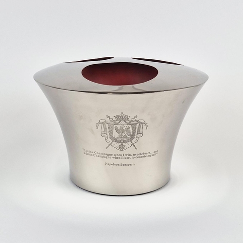 423 - CHAMPAGNE COOLER, bearing quotes from Lily Bollinger and Napoleon, 36.5cm x 26.5cm H approx.