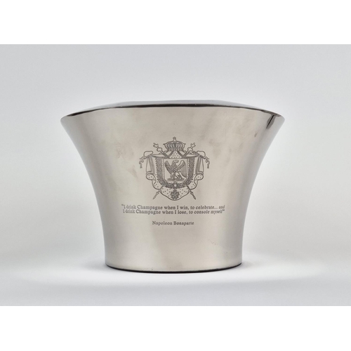 423 - CHAMPAGNE COOLER, bearing quotes from Lily Bollinger and Napoleon, 36.5cm x 26.5cm H approx.