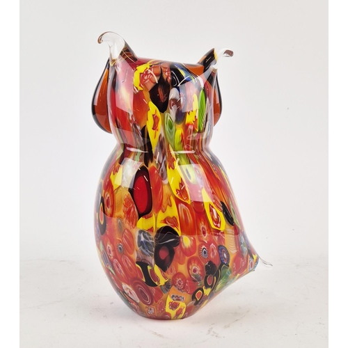 442 - MURANO STYLE GLASS OWL, 39cm H approx.