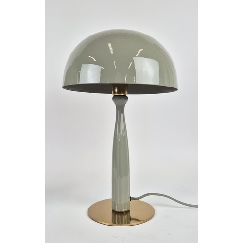 533 - TABLE LAMPS, a pair, green lacquered with gilt accents, 49cm H approx. (2)