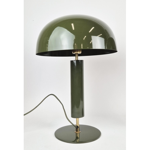 535 - TABLE LAMPS, a pair, green lacquered, 50cm H approx. (2)