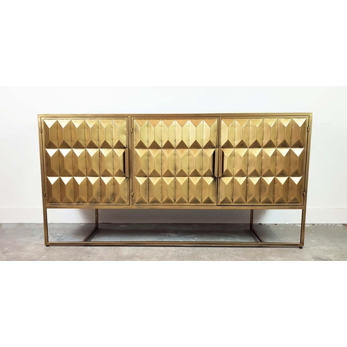 537 - SIDEBOARD, Italian style design, gilt metal, 80cm H x 160cm W x 41cm D.