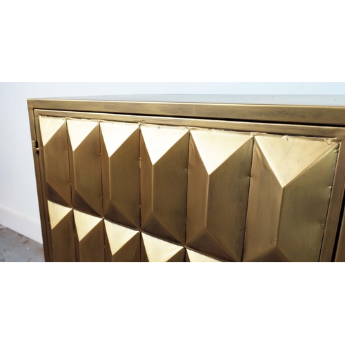 537 - SIDEBOARD, Italian style design, gilt metal, 80cm H x 160cm W x 41cm D.