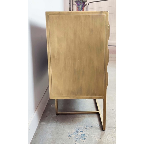 537 - SIDEBOARD, Italian style design, gilt metal, 80cm H x 160cm W x 41cm D.