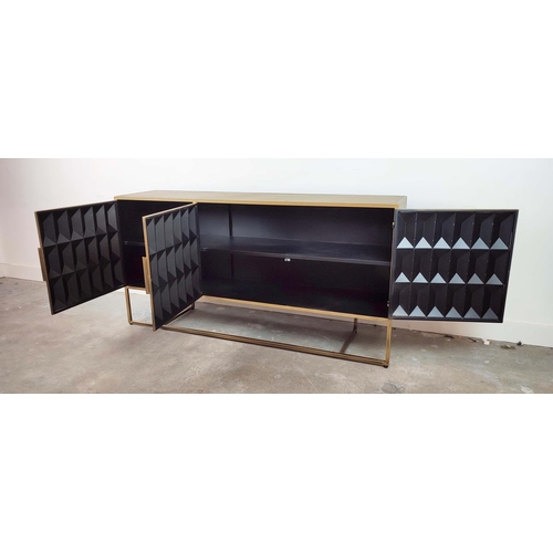 537 - SIDEBOARD, Italian style design, gilt metal, 80cm H x 160cm W x 41cm D.