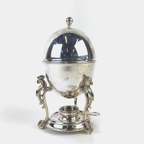 59 - ELKINGTON & CO SILVER PLATED EGG CODDLER, 23cm H.