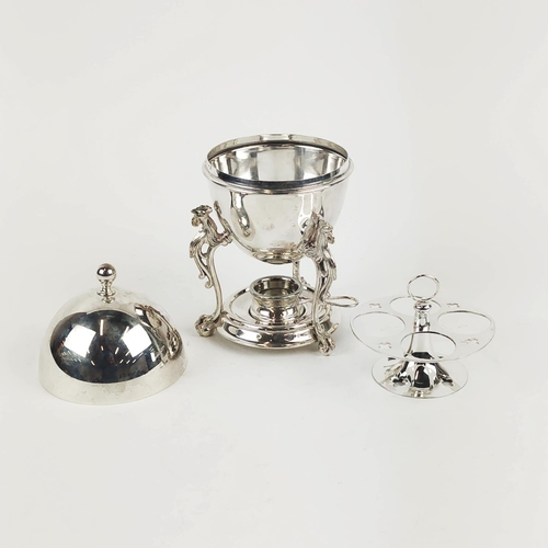 59 - ELKINGTON & CO SILVER PLATED EGG CODDLER, 23cm H.