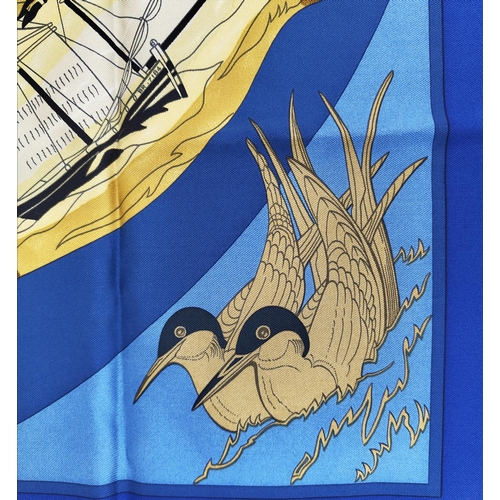 6 - HERMÈS SCARF 'COMPAGNONS DE MER', by Loïc Dubigeon in 2000, depicting animals and sea life while on ... 