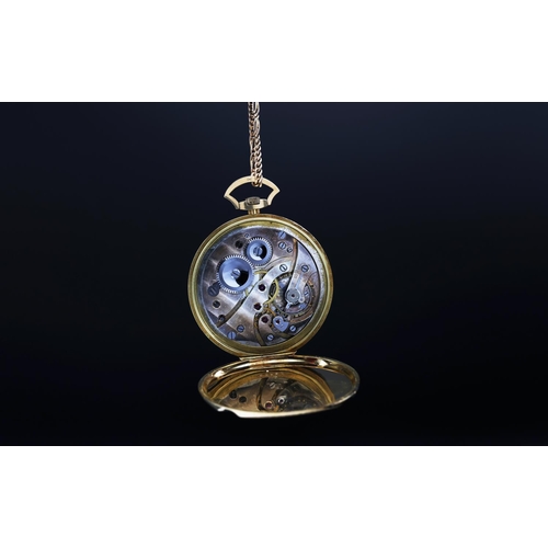 71 - AN 18CT GOLD POCKET WATCH, Champagne dial, Arabic numerals and subsidiary seconds dial, wind-up jewe... 