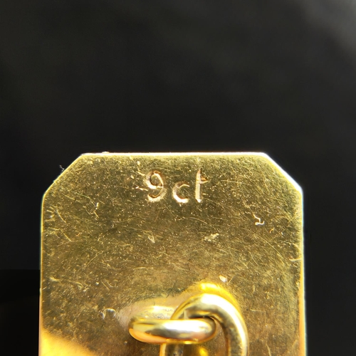 75A - A PAIR OF 9CT GOLD CUFFLINKS, inscribed scrolled initials, early 20th century, complete with origina... 