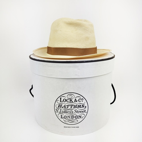 9 - LOCK & CO GENUINE PANAMA HAT, from Hatters of St. James's Street, London, size 7 3/8 or 60, leather ... 