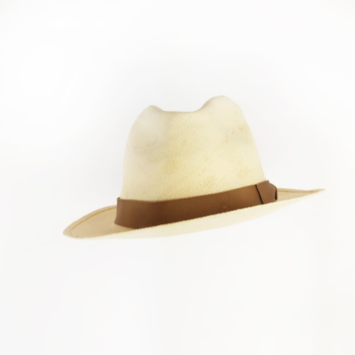 9 - LOCK & CO GENUINE PANAMA HAT, from Hatters of St. James's Street, London, size 7 3/8 or 60, leather ... 