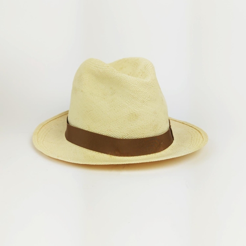 9 - LOCK & CO GENUINE PANAMA HAT, from Hatters of St. James's Street, London, size 7 3/8 or 60, leather ... 