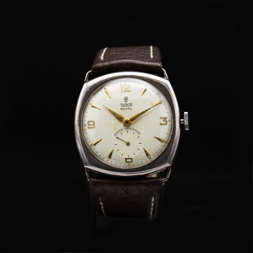 101 - TUDOR ROYAL DENNISON WRISTWATCH, 1950's, silver case, currently ticking.