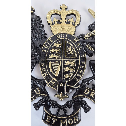 430 - ARMORIAL PLAQUE, painted metal, 48cm x 51cm approx.