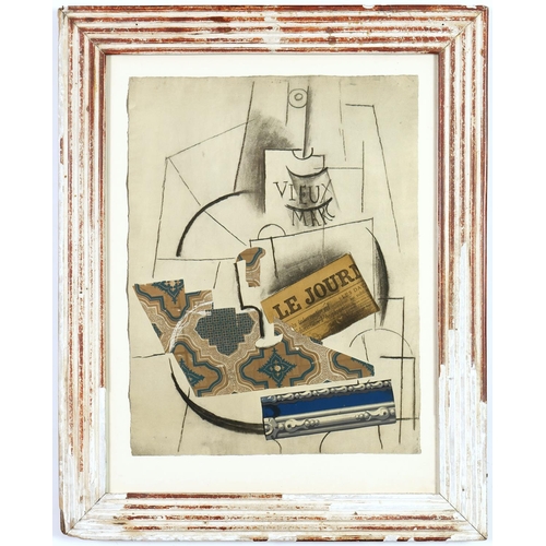 229 - PABLO PICASSO, rare Papiers Colles lithograph on Veline de Rives paper (cubist study) Edition: 300, ... 