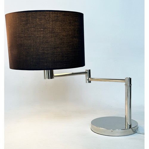 587 - READING LIGHT BY LAUREN RALPH LAUREN, swing arm chrome, 49cm H, together with a gilt metal, contempo... 