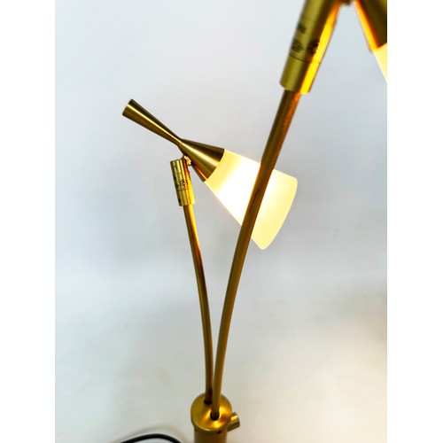 587 - READING LIGHT BY LAUREN RALPH LAUREN, swing arm chrome, 49cm H, together with a gilt metal, contempo... 