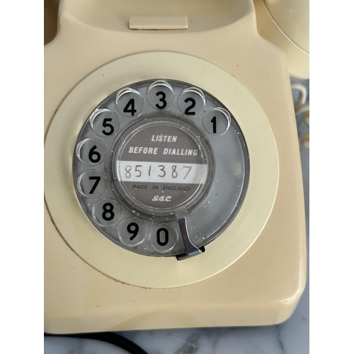 549 - TELEPHONES, three mid 20th century UK vintage bakelite including two white and one black. (3)