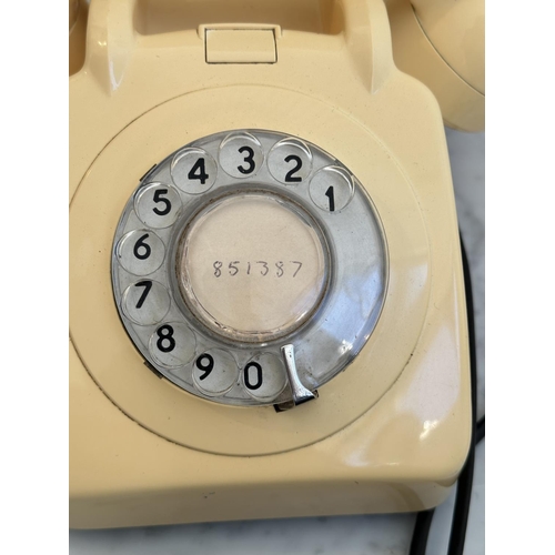 549 - TELEPHONES, three mid 20th century UK vintage bakelite including two white and one black. (3)