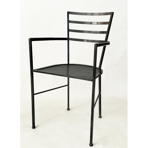 550 - ARMCHAIRS, a pair, Scandinavian award winning contemporary design handmade steel framed, 44cm W. (2)