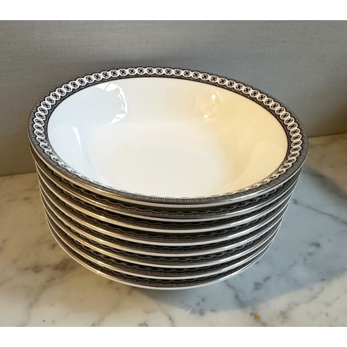 543 - DINNER SERVICE, English Fine Bone China, Wedgwood 'Contrasts', eight settings, including dinner plat... 