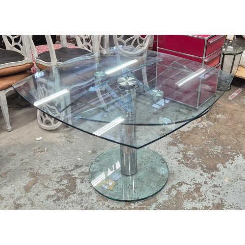 395 - DRAENERT TITAN TABLE, by George Appeltshauser, 199cm L x 110cm W at largest. (faults)