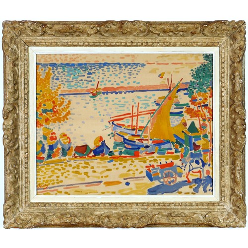 231 - ANDRE DERAIN, Port de Collioure, signed in the plate, lithograph French Montparnasse frame, 43cm x 5... 