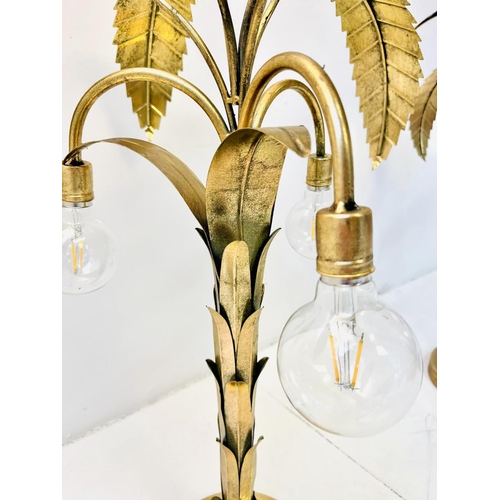 324 - PALM TREE TABLE LAMPS, a pair, gilt metal, 75cm H x 64cm W x 64cm D. (2)